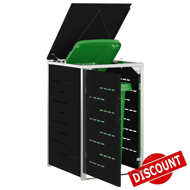idaXL Wheelie Bin Storage for 1 Bin 240L Black