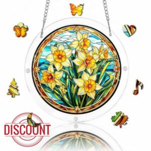 Daffodil Suncatcher Puzzle Gift for Women