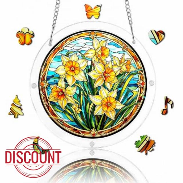 Daffodil Suncatcher Puzzle Gift for Women