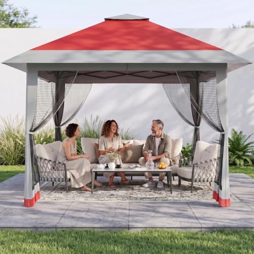 Heavy Duty Garden Gazebo with Double Roof
