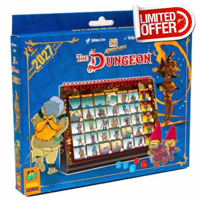 365 Adventures: The Dungeon 2027 Desk Calendar Solo 5 Min Daily Dice Game                                                          Year-Long Solo Quest Board Game