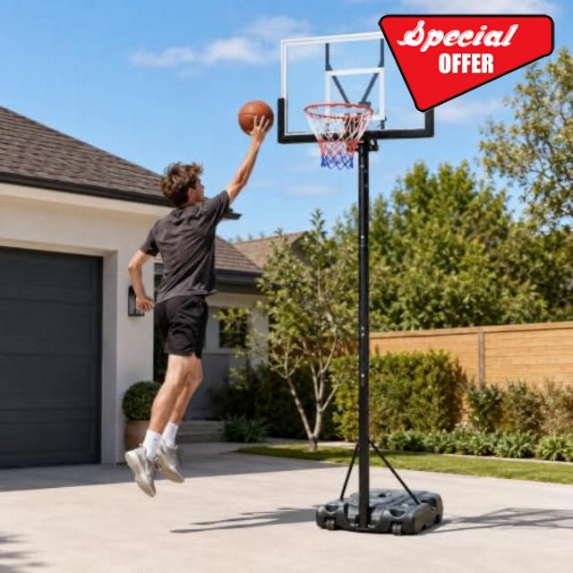 Portable Basketball Hoop Stand 6.5–10FT Adjustable Height