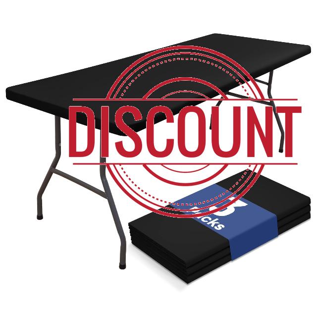 homing Rectangle Table Cloth Cover 4 Foot Black Elastic Fitted Tablecloth | 3 Packs Water-Resistant Polyester Tablecloth Fits 24" x 48" Folding Tables