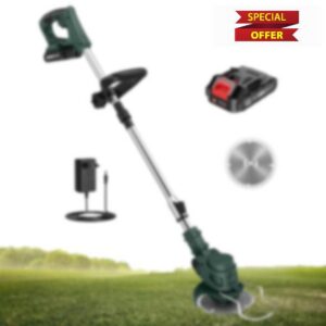 Cordless Strimmer with 4 Blades and 2 x 21V 2003mAh Battery