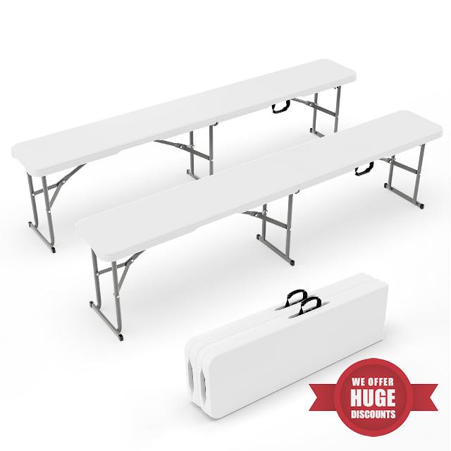 Bonnlo 6ft Folding Bench Set of 2