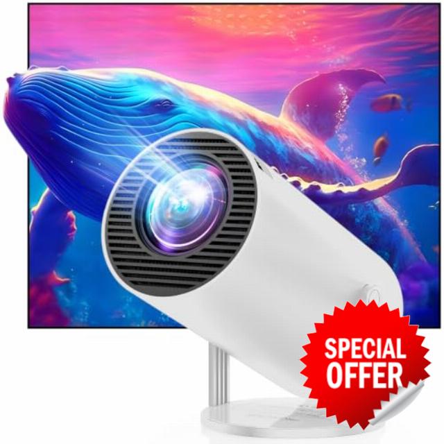 Android 14.0 Mini Projector Built in Apps 4K Supported 30000 Lux                                                          5000 APPS Bluetooth 5.2 WIFI 6 Hi-Fi Speake
