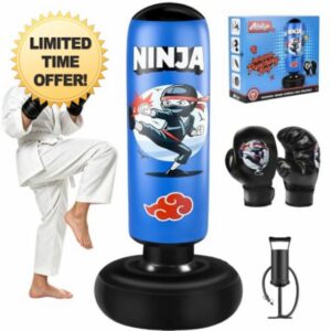 Punching Bag for Kids Ninja 66 Inch Kids Boxing Set with Gloves