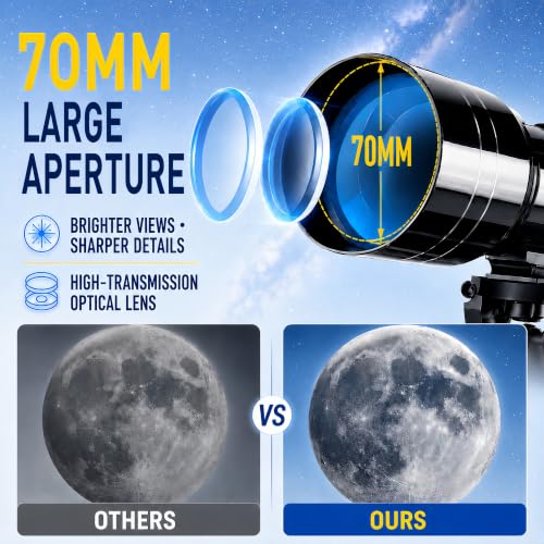 70mm Aperture 400mm Refractor Astronomy Telescope with Fully Multi-Coated Optics