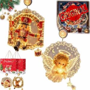 Christmas Window Light with Suction Cup and Warm LED (2PC-A)                                                          Battery Operated Hanging Window Light
