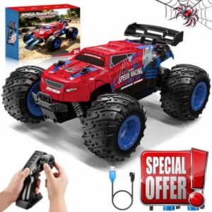 Spider Remote Control Cars - 15KM/H High Speed RC Car for Kids with Lights                                                          2.4GHz All-Terrain Monster Truck Boys Toys