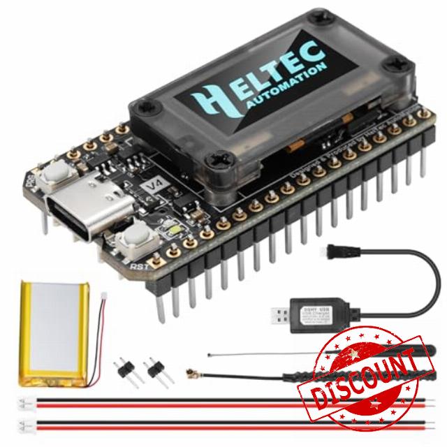 LoRa Meshtastic ESP32 V4 Board with 868MHz Antenna and OLED Display AYWHP LoRa ESP32 Development Board Integrated WLAN Bluetooth SX-1262 Chip Compatible with Arduino/Meshtastic