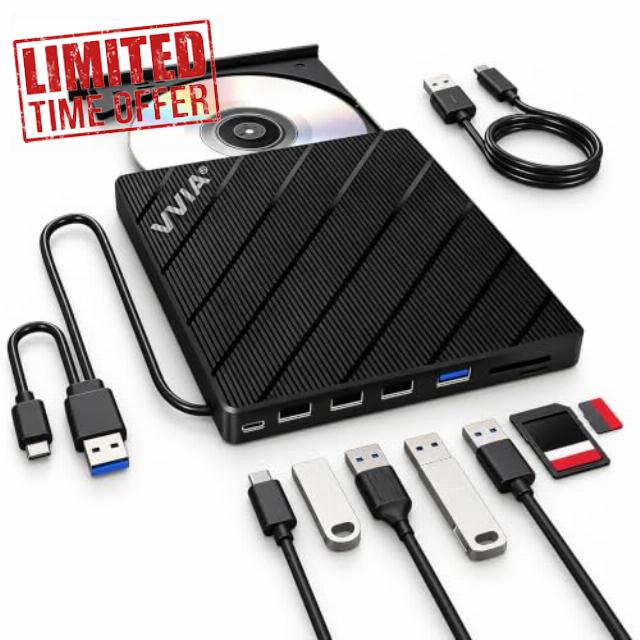 ia External CD/DVD Drive USB 3.0 & USB-C