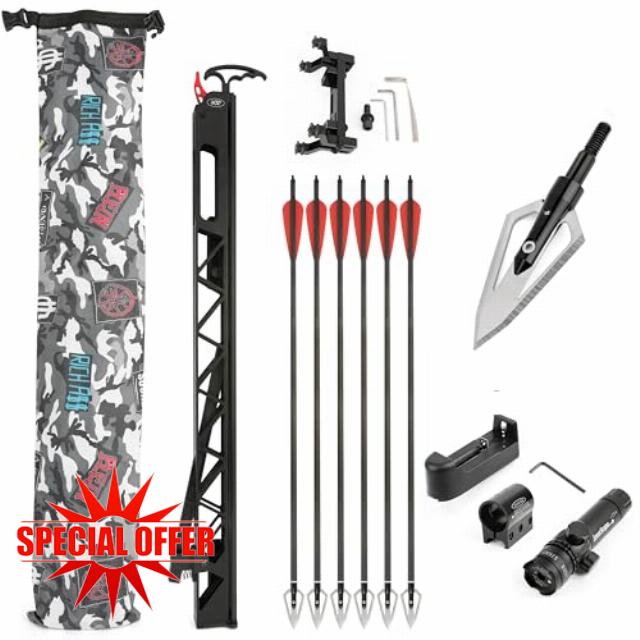 Archery Compound Bow Repeating Rapid Fire Device 6 Shots Arrow Automatic Self Loading Suitable for Compound Bows/Metal Riser Recurve Bow