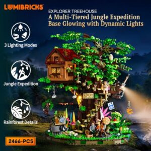 2466 PCS with LED Lighting & Starry Sky Projectio