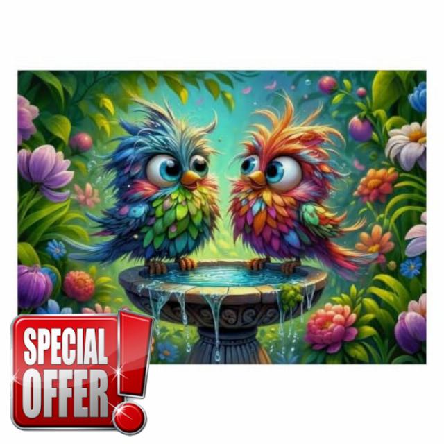 Bird Flower Fountain Jigsaw Puzzle