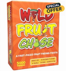Wild Fruit Chase - A Fast-paced Fruit Finding Fiesta! | Party Game for Families and Adults | 3-20+ People | Ages 5+ | Funny Indoor and Outdoor Game | Perfect for Christmas