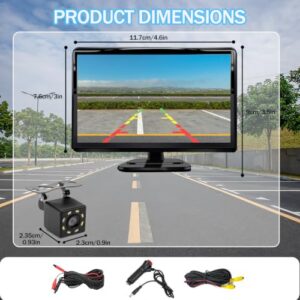 4.3 Inch 1080P Car Reverse Camera Kit                                                          12V Backup Camera with Monitor & Parking Sensors
