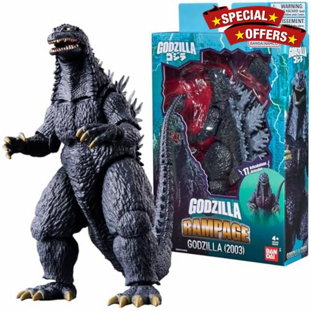 BANDAI Movie Monster Series Godzilla 2003 Figure | 6‑Inch Collectible Kaiju Figure from Tokyo S.O.S. | Highly Detailed Godzilla Action Figure Toy & Display Collectible