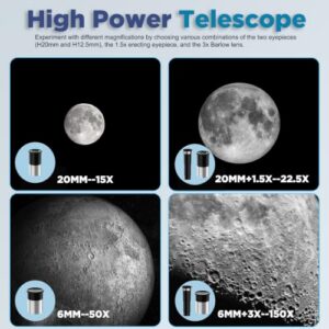 70mm Aperture 300mm 150X Multi-Coated Optics Refractor Astronomy Telescopes with Finder Scope