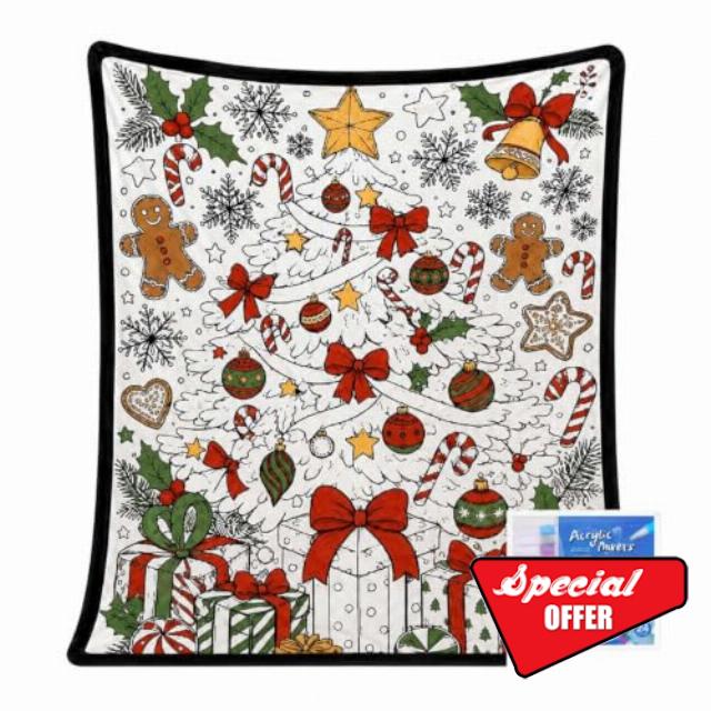 Kids Colouring Blanket with Fabric Markers