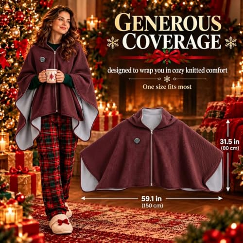 Washable Soft Warm Heated Shawl for Home Office