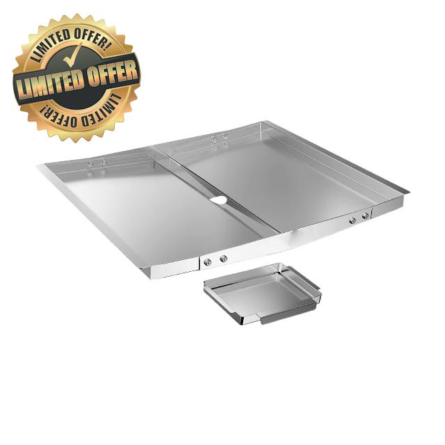MagiDeal Adjustable Tray Universal Grill Drip Pan Easy to Clean Easy Assemble Rustproof Stainless Steel for Picnics BBQ Patio