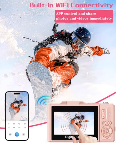 18X Digital Zoom Portable Selfie Camera WiFi Teens Beginners Vlogging Travel