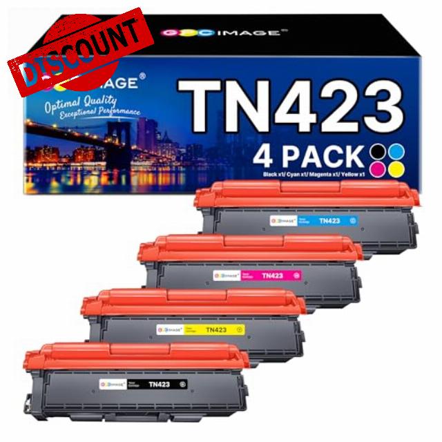 GPC Image TN423 Toner Cartridges Replacement for Brother TN-423 Toner                                                          TN423 TN-421 Toner Cartridges 4 Pack Replacement for Brother HL-L8260CDW HL-L8360CDW MFC-L8690CDW MFC-L8900CDW DCP-L8410CDW