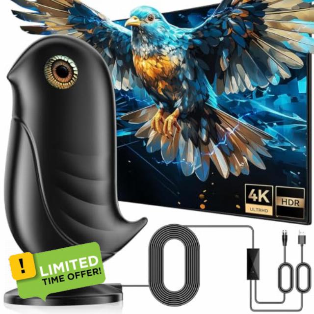 650+ Miles Long Range Digital TV Aerial for Smart TV & Older TVs with Signal Booster