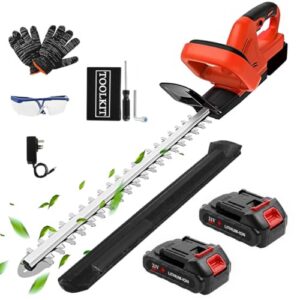 850W Electric Hedge Cutter with 2 x 2000mAh Battery                                                          51cm Dual-Action Blades