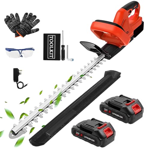 850W Electric Hedge Cutter with 2 x 2000mAh Battery                                                          51cm Dual-Action Blades