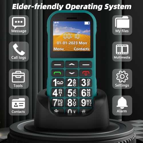 Green Big Button Mobile Phone for Elderly with SOS Button