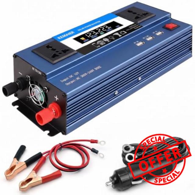 2600W Power Inverter 12V to 240V — Modified Sine Wave Car Inverter DC 12V to AC 240V with LED Display