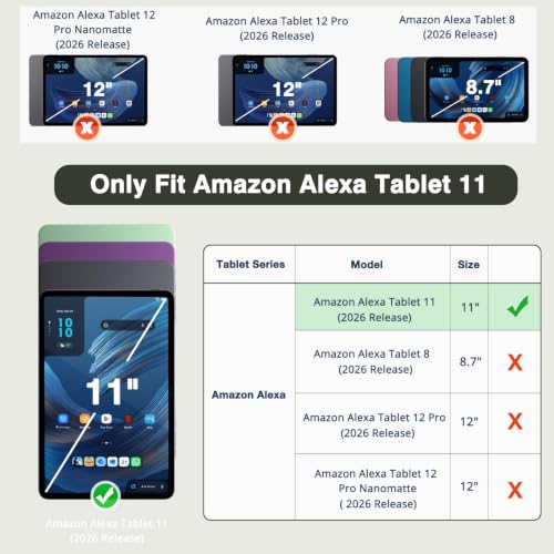 Black Slim Folding Stand Cover for Amazon Alexa Tablet 11