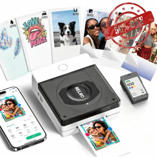 Nelko Flow Plus 2x3 Photo Printer with 60 Sheets