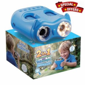 1000X Digital Microscope for Kid Handheld: 2-in-1 Telescope Portable STEM Toy - Birthday Gift for Boy Girl - Science Kits for Age 3-8 8-12 USB Gadge
