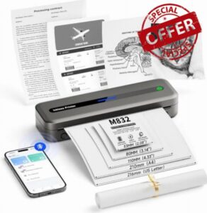 Itari M832 Portable Thermal Printer A4 for travel