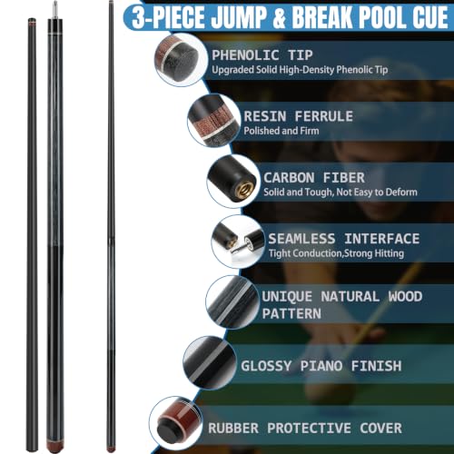 13mm Phenolic Tip 25oz Pool Cue Grey                                                          Low Deflection Control for Powerful Break and Accurate Jump