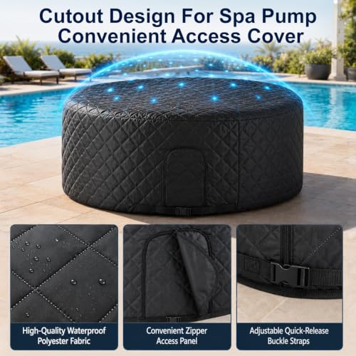 Waterproof Hot Tub Spa Protector with adjustable buckle straps for round hot tub