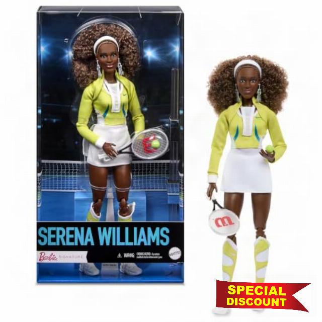 Barbie Signature Serena Williams Doll                                                          Fashion Doll Wearing Tennis Uniform with Racket and Ball