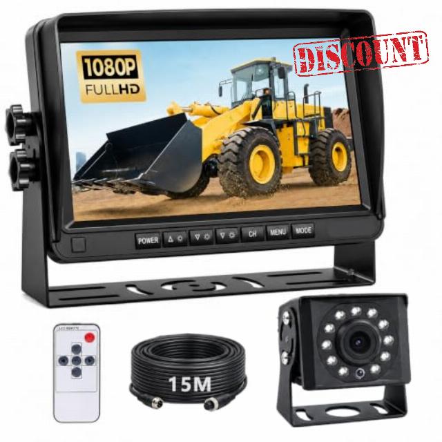 7-Inch AHD 1080P Wired Reversing Camera Kit for Machinery Motorhomes Vans                                                          IPS HD monitor