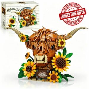 Sunflower Highland Cow Building Set