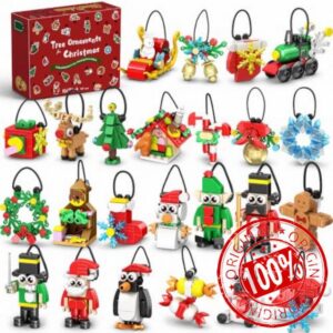 24 Mini Christmas Tree Ornaments Building Set