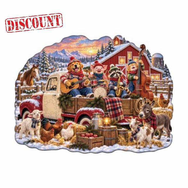 Wooden Puzzles for Adults - 34 cm x 25.2 cm Winter Party Puzzle                                                          230 Pieces Jigsaw Puzzles