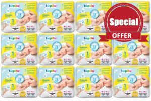 Lupilu Newborn Nappies Size 1 – 12 Pack Bulk Buy – 288 Nappies – 2-5kg / 4-11lbs – Great Value Baby Essentials Multipack