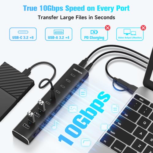 3.3Ft USB C/A Cable Individual On/Off Switches & LED (RSH-H10C6)