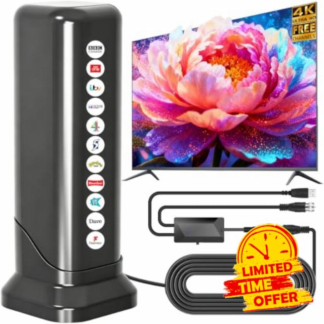 Indoor TV Aerial with Signal Booster