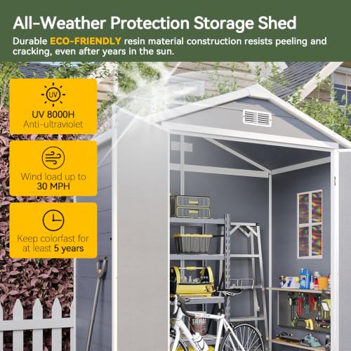 Sheds and Outdoor Storage & Lockable Doors & Slooping Roof & Vents