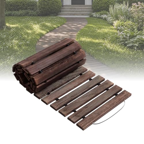 8FT x17" Non‑Slip Hardwood Walkway for Yard                                                          Weather‑resistant