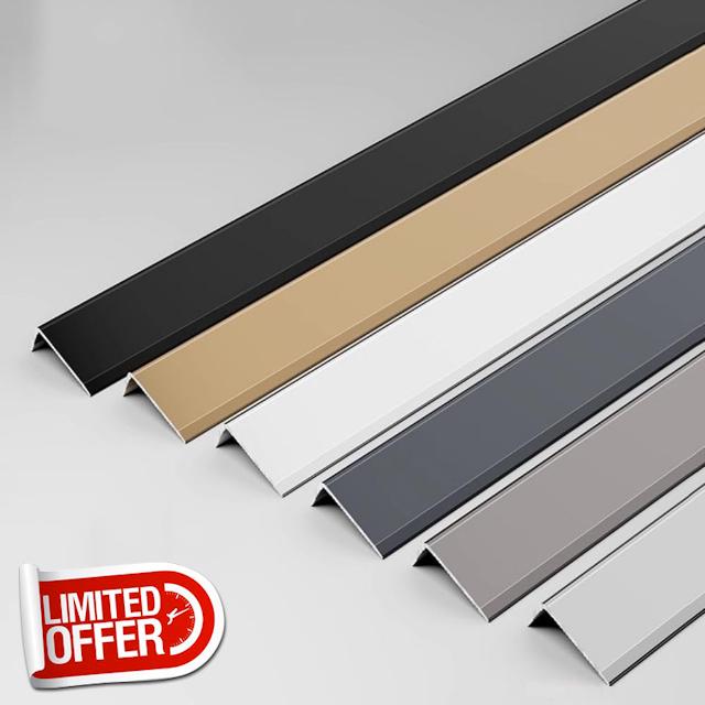 Aluminum Corner Guard Trim - Edge Protection for Flooring and Walls                                                          3PCS Aluminum L Shape Edge Trim for Effective Protection of Floors